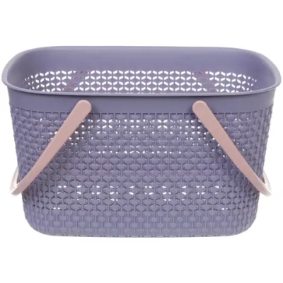 Корзинка хозяйственная с ручками «ЛЕРБЕРГ», цвет темно-сиреневый, 32.5*23*18.5см