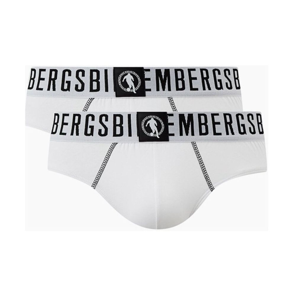 Мужские трусы брифы белые набор 2 в 1 Bikkembergs FASHION PUPINO BKK1USP06BI