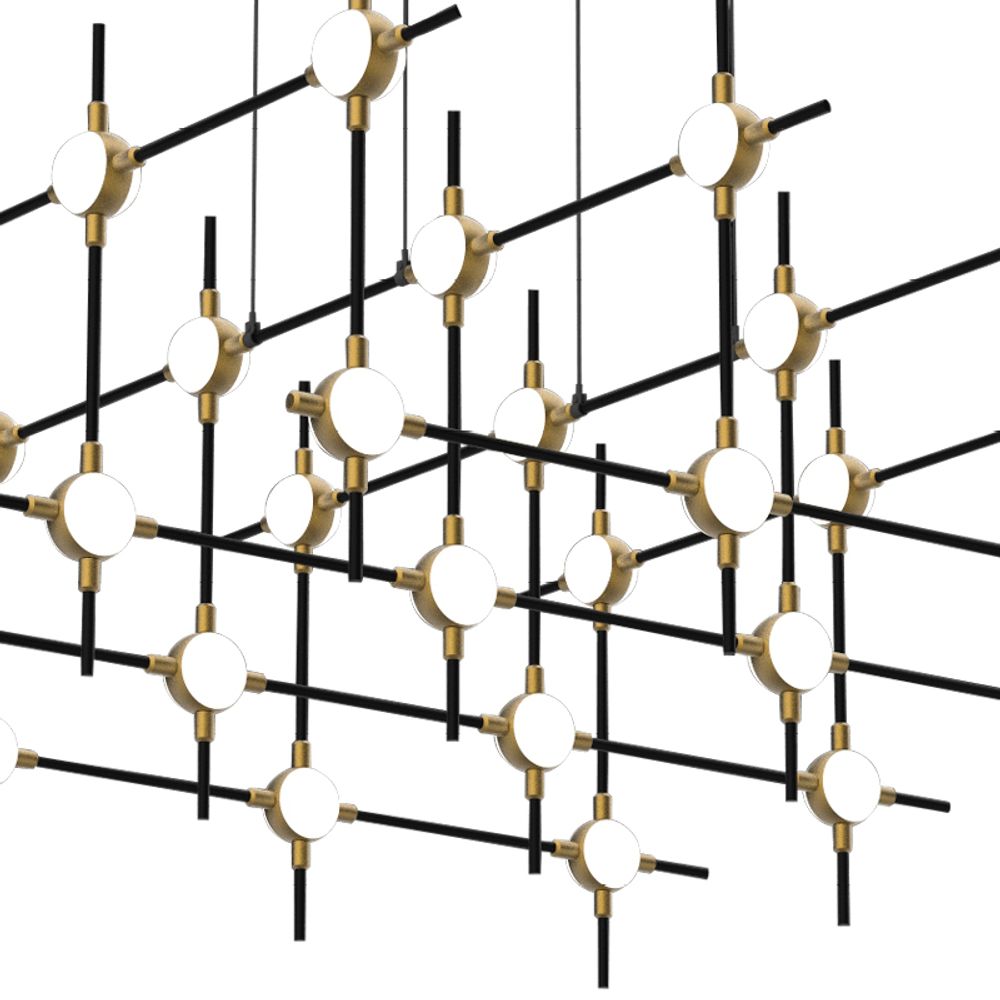 Люстра Molecular 30 black/gold