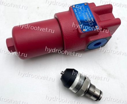 WKDFW30G25B1.X - Напорный фильтр гидравлический одинарный модели DF тонкость фильтрации 25 мкм, типоразмер 30, вид присоединения: резьба G1/2, материал корпуса - чугун, рабочее давление до 420 бар, визуальный индикатор загрязнения