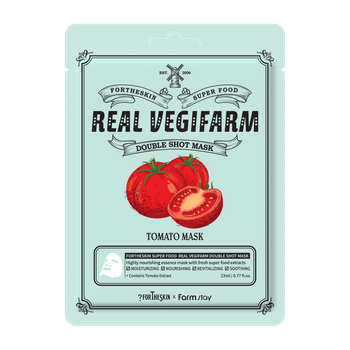 Маска для лица Fortheskin Super Food Real Vegifarm Double Shot Mask Tomato Томат для питания и отбеливания кожи 23 мл