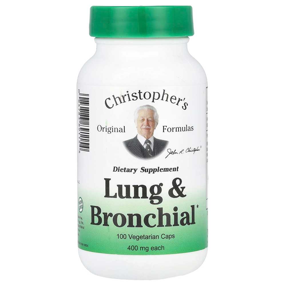 Christopher's Original Formulas, Легкие и бронхиальные, 100 вегетарианских капсул