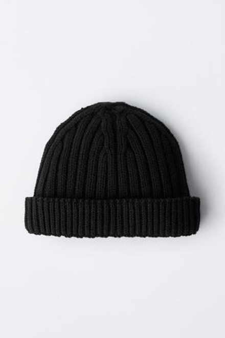 ZARA ШАПКА КРУПНОЙ ВЯЗКИ, ЧЕРНЫЙ