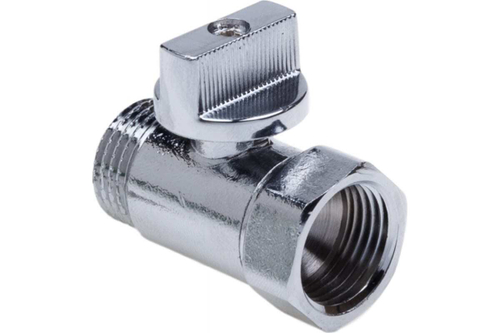 Кран шаровой мини хромированный ДУ15 (1/2) AQUALINK Cr Г/Ш ручка-флажок (1321) (200/20)