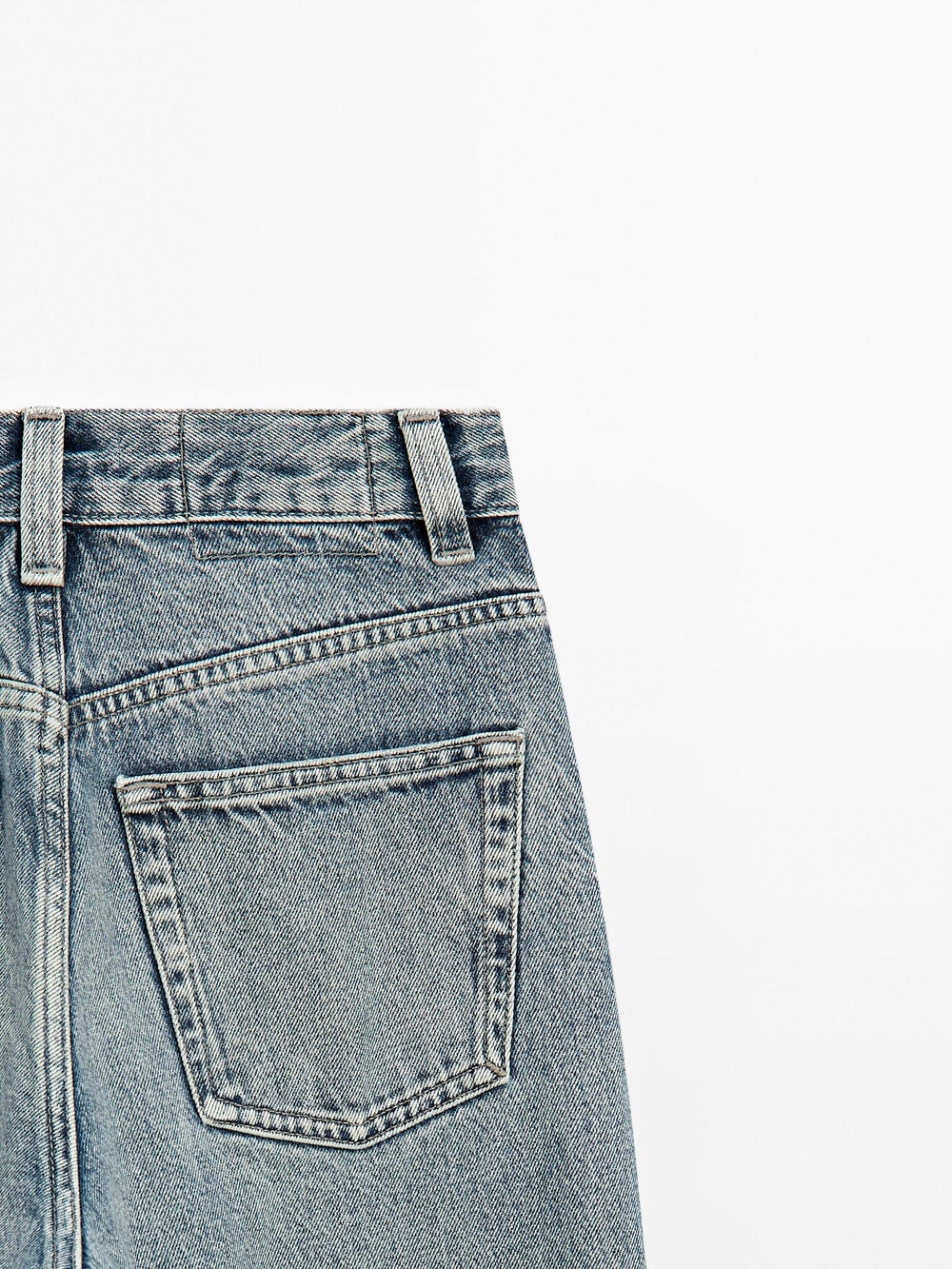 Massimo Dutti Джинсы с высокой посадкой и широкими штанинами, голубой