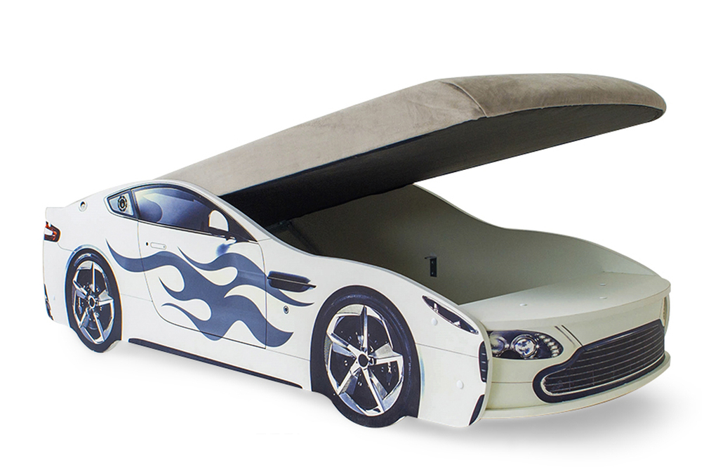 Кровать с матрасом Бельмарко Бондмобиль белый