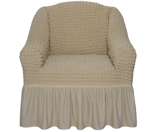 Чехол на кресло с оборкой Стандарт, цвет Бежевый