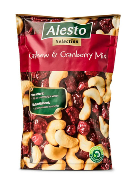 Cмесь отборных орехов кешью и клюквы ALESTO cashew crandberry mix 200 г, тщательно отобранные высококачественные орехи