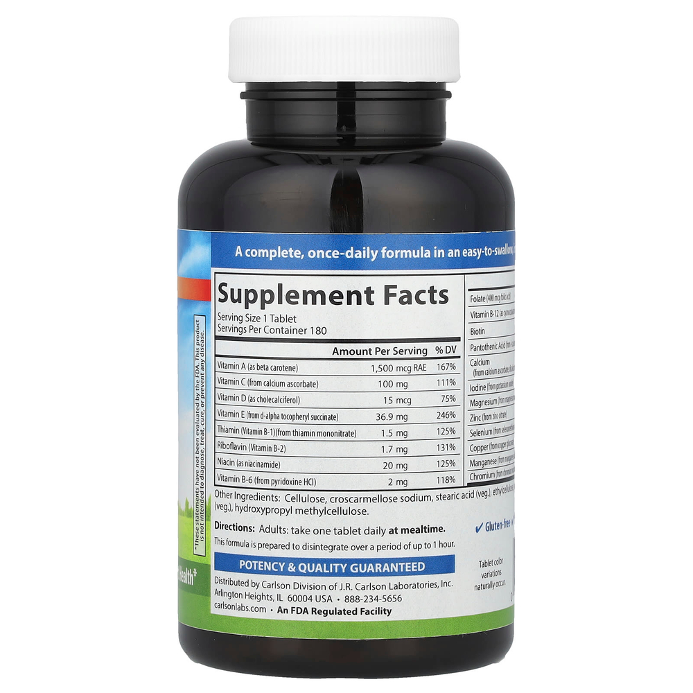 Carlson, Mini-Multi, витамины и минералы, без железа, 180 таблеток