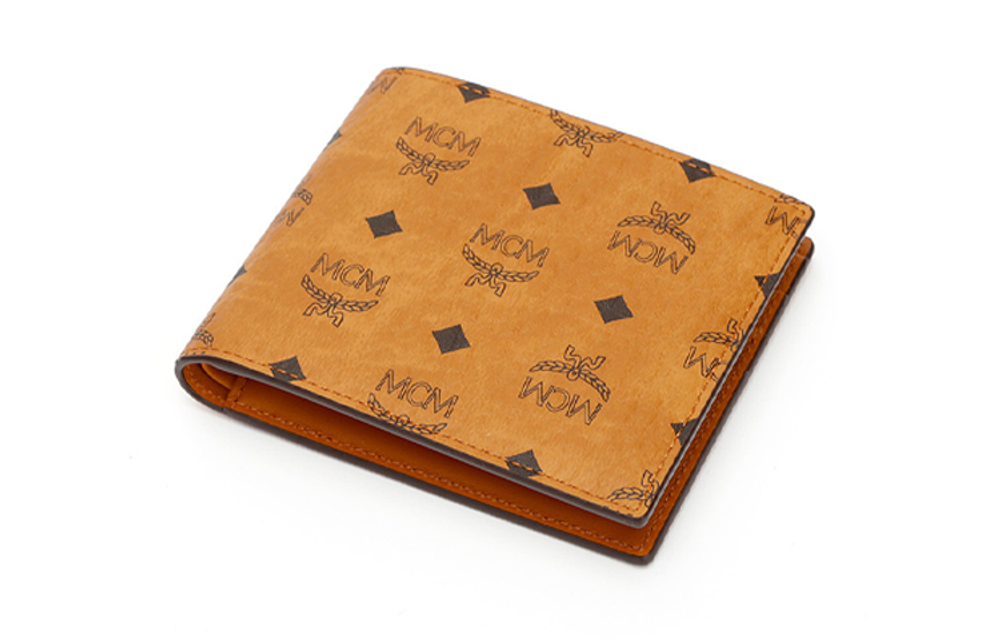 MCM Leather PVC Wallet Women"s Brown Cognac