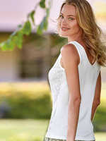 Топ с кружевом Papillon Modal (Размер: XL) (Цвет: молочный)