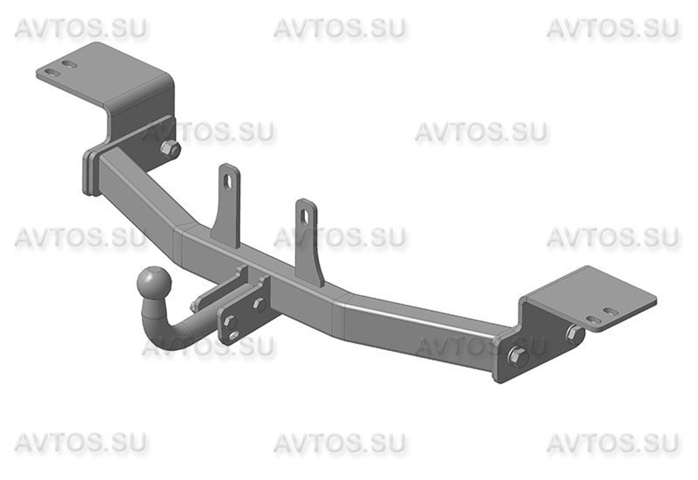 Фаркоп для Toyota Land Cruiser J120 Prado 2002-2009, зап.колесо снизу (без электрики) (паспорт и сертификат) AvtoS.TY21