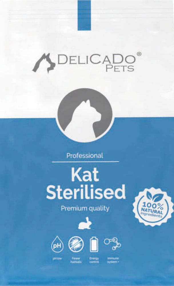 Сухой корм DeliCaDo Sterilised для стерилизованных кошек, с кроликом, 1.5 кг