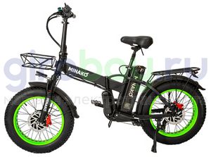 Электровелосипед Minako F10 Pro Dual (полный привод) - Салатовый обод фото