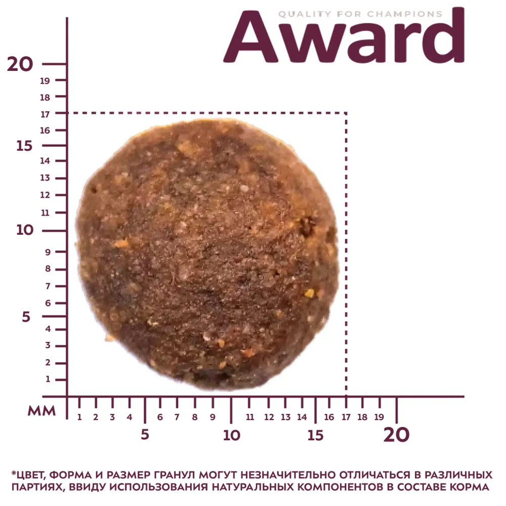AWARD Сухой корм для взрослых собак крупных пород с курицей и индейкой, 2кг