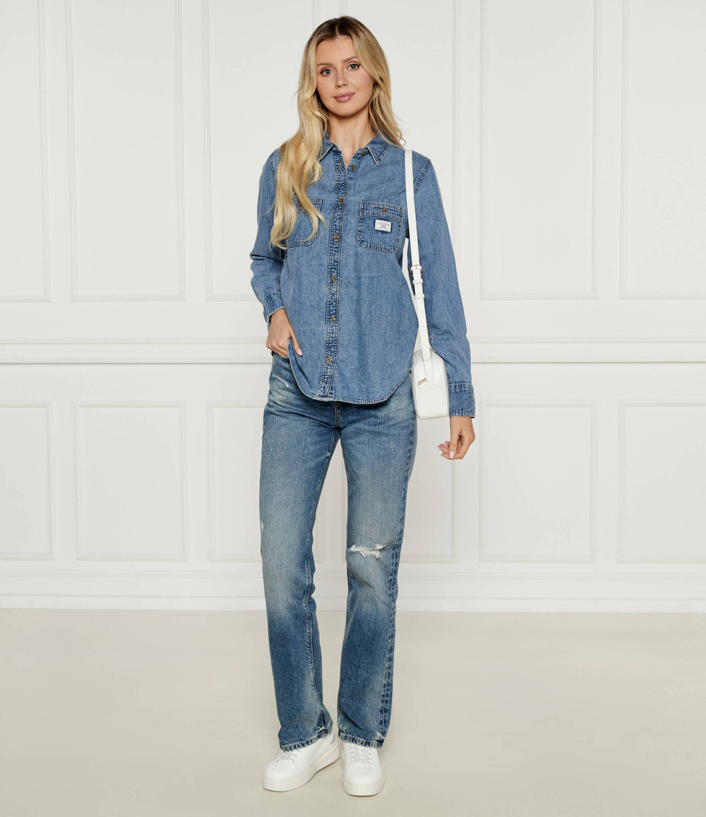 Джинсовая рубашка Guess Jeans - голубой(W4YH37 D5EI2)