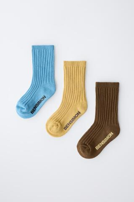 ZARA Х BENSIMON ® НАБОР НОСКОВ С ПРИНТОМ ( 3 ПАРЫ), РАЗНОЦВЕТНЫЙ