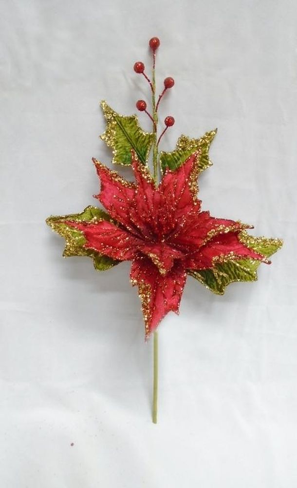 Веточка пальмы 30см ChristmasDeLuxe premium collection бирюзовая