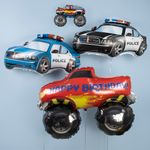 Шар (28''/71 см) Фигура, Полицейская машина, Черный, 1 шт.