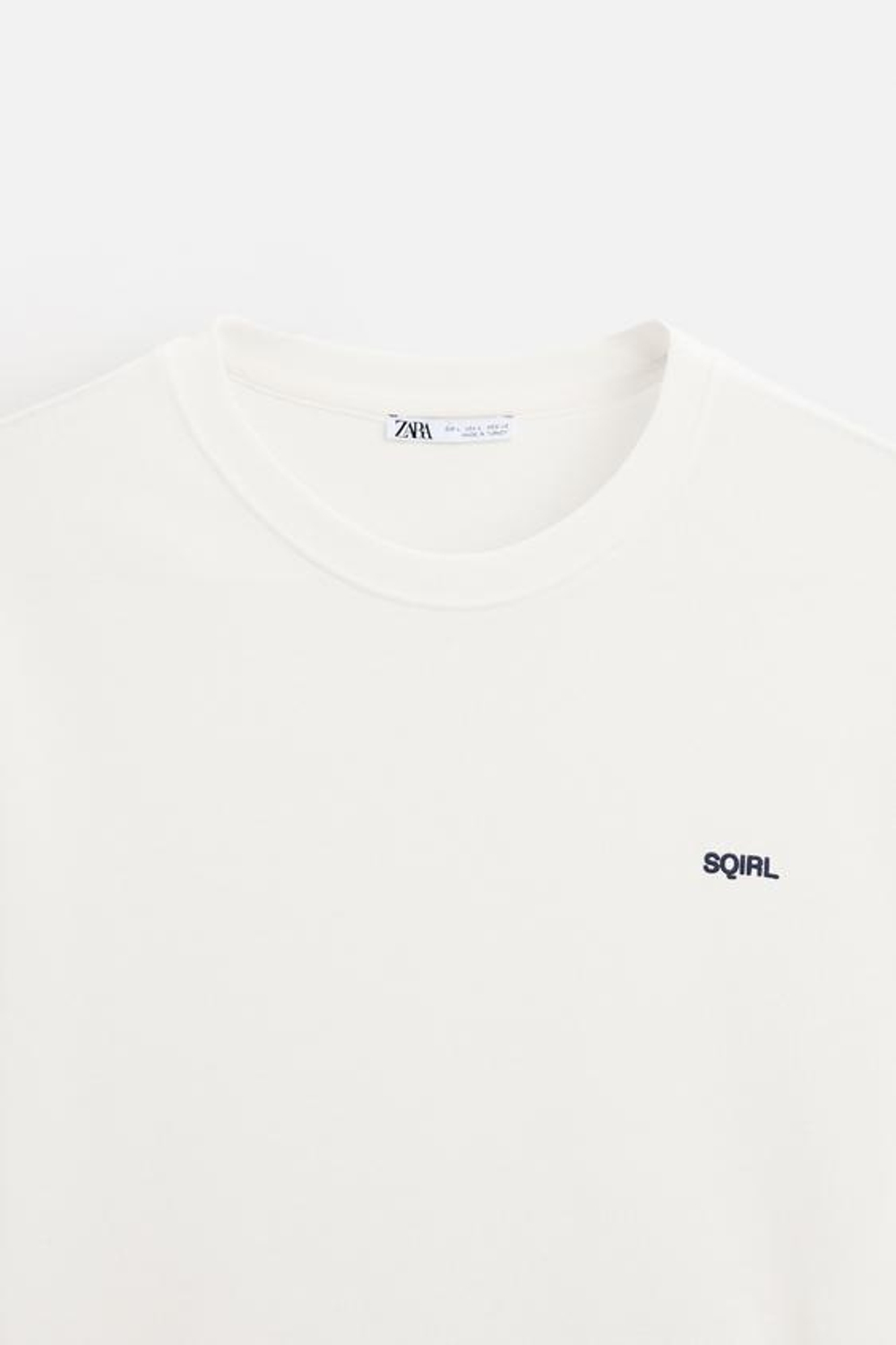 ZARA ФУТБОЛКА SQIRL С ПРИНТОМ, ЖЕЛТОВАТО-БЕЛЫЙ