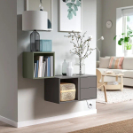 Комбинация для хранения - EKET IKEA/ ЭКЕТ ИКЕА,  105х70 см,   зеленый/темно-серый