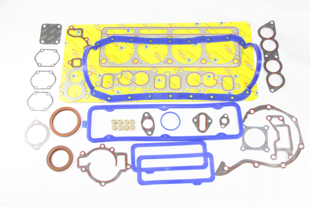 Комплект прокладок двигателя УМЗ-4216 ЕВРО-3 под металлическую крышку а/м Газель, УАЗ (23 наим. 32 шт. / полный с герметиком сальниками FPM, металл ГБЦ, силикон / ГБО - бензин / 4216.1000150, 4216-390602288, 421-100*) Золотая серия ГБО "RUATI"