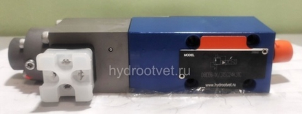 DBE6-1X/200G24K4M - Пропорциональный предохранительный клапан Ду6 (расход до 15 л/мин), давление регулировки до 200 бар, встроенные усилитель = нет, монтаж - на плиту