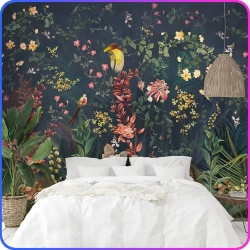 Фотообои Цветы, Листья, Птицы 300х270 см Luxury Walls AM36903