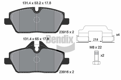 BENDIX Braking - BPD1030-BEN - Brake Pad Set, disc brake