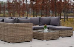 "Лунго" модуль диванный угловой с подушками, цвет соломенный