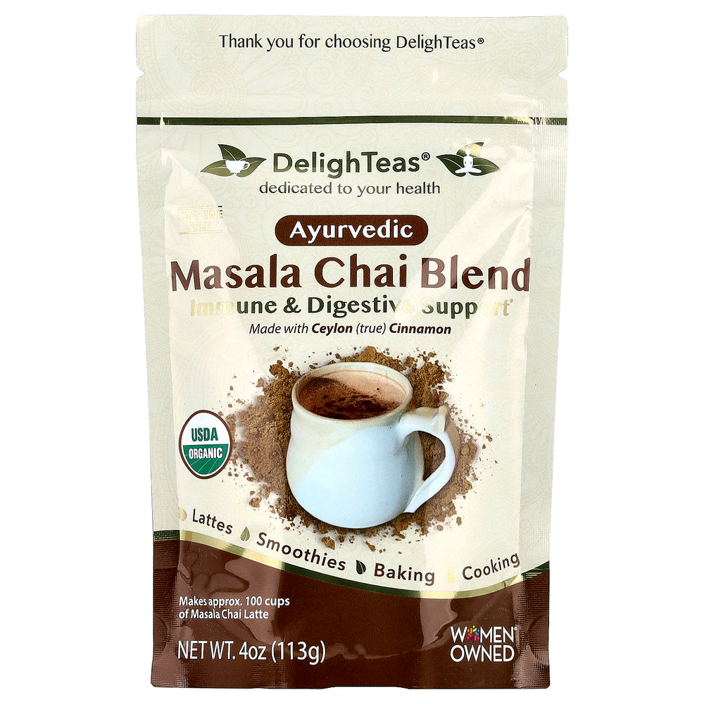 DelighTeas, Аюрведическая смесь чая масала, без кофеина, 113 г (4 унции)