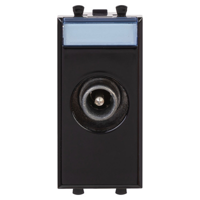 Розетка TV проходная модульная, "Avanti", "Черный квадрат", 1 модуль