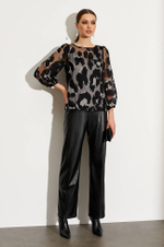 22784 Блузка женская (черно-серый)