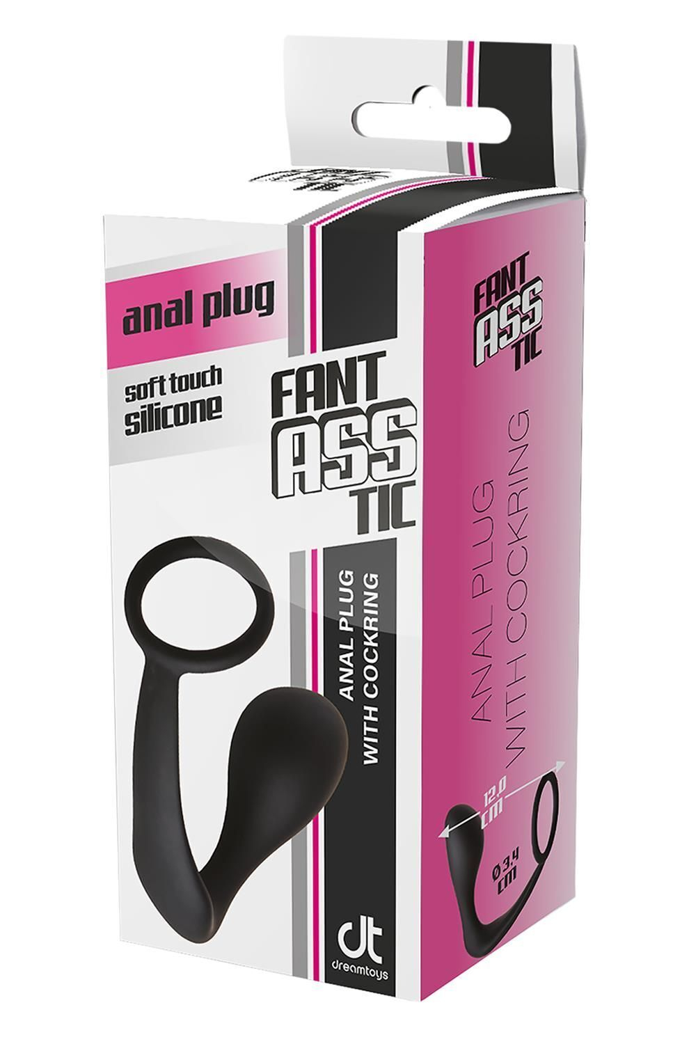 Черное эрекционное кольцо с анальной пробкой Anal Plug With Cockring (Цвет: черный)