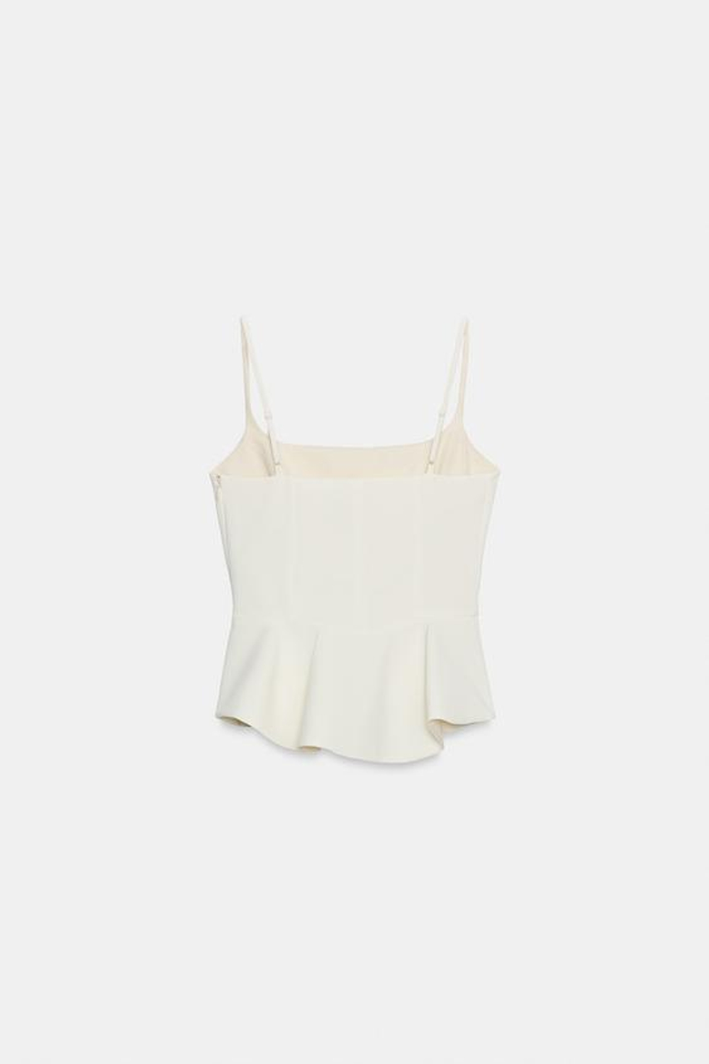 ZARA ТОП С БАСКОЙ — ZW COLLECTION, ЭКРЮ