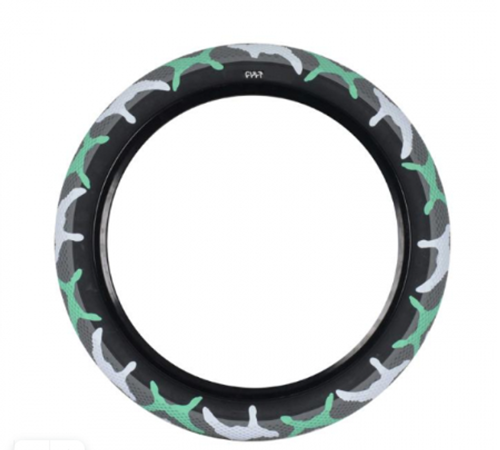 BMX Покрышка Cult x Vans 2,40" Teal Camo 2,40" 65psi (бирюзовый камуфляж / черный) арт: 05-TIRE-CV-2