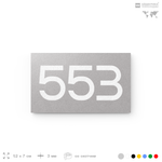 Номер на дверь 553, табличка на дверь для офиса, квартиры, кабинета, аудитории, склада, серая 120х70 мм, Айдентика Технолоджи