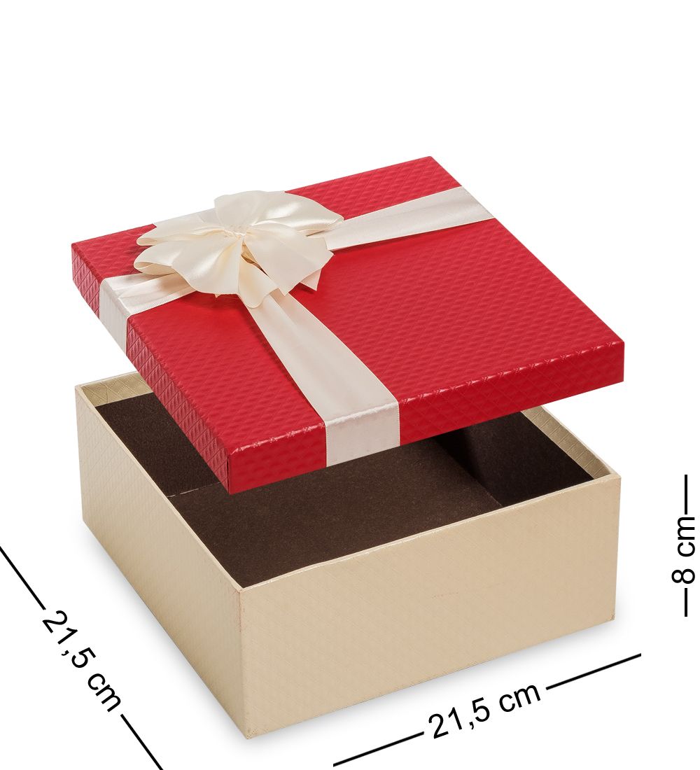 WG-51/2-B Коробка подарочная «Квадрат» цв.беж/красн.