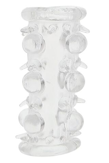 Прозрачная насадка на пенис с шипами и бугорками Bead Sleeve