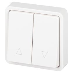 Переключатель ЭРА Эксперт 11-1528-01 для жалюзи кнопочный IP55 10АХ-250В СУ белый