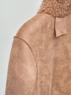 Шуба из шерсти мериноса чебурашка, коричневая, SilverFox