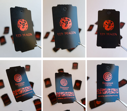 Печать красной фольгой.