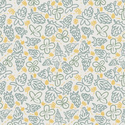 Цветочный паттерн. Клевер на сером фоне