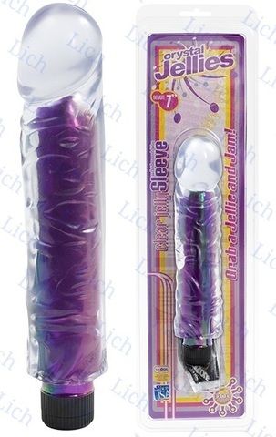 Вибратор с прозрачной насадкой CRYSTAL JELLIE