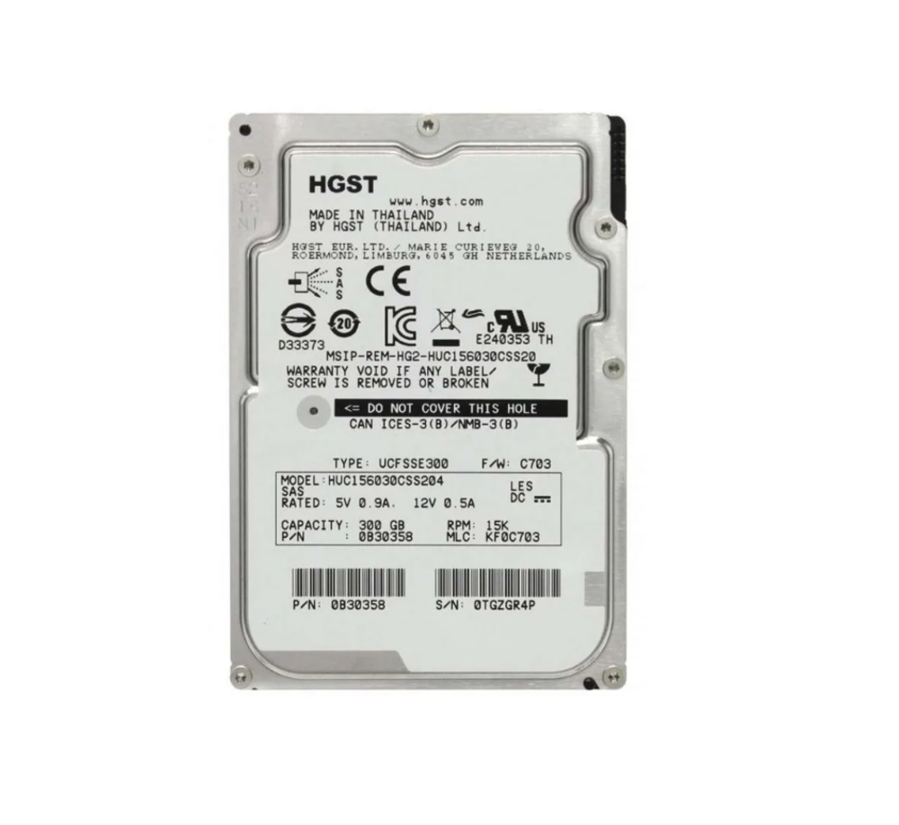 Жесткий диск HGST HUC156030CSS204 300Gb 15000 SAS 2,5" HDD НОВЫЙ (ВСКРЫТА УПАКОВКА)