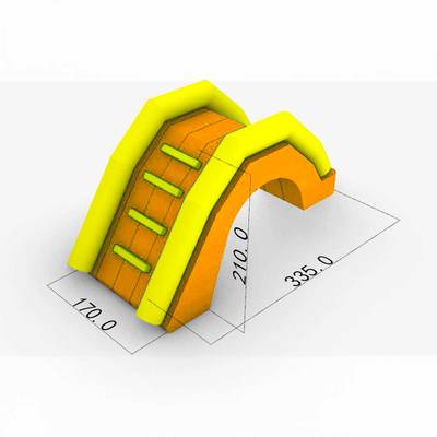 Надувная мини-лестница для бассейна из ПВХ, оранжевый, 3,3*1,7*2,1 м