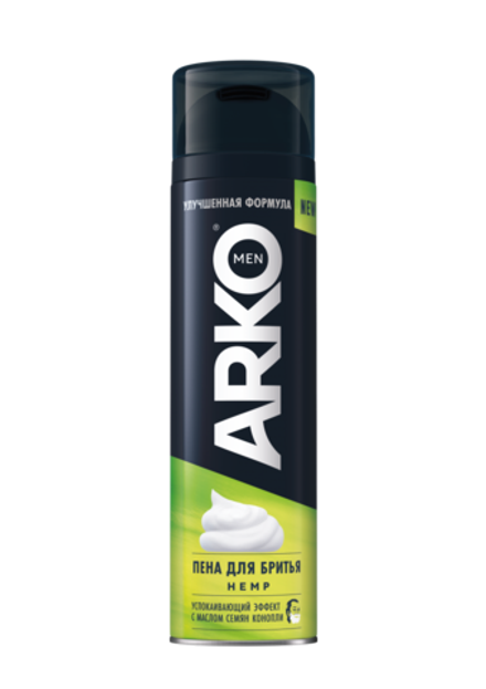 ARKO MEN Пена для бритья HEMP, 200мл, блок 24шт., АРКО