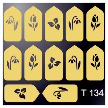 IRISK Трафарет для дизайна ногтей №134, серебро