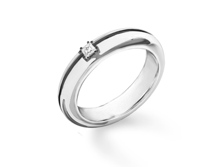 Обручальное кольцо с бриллиантом огранки "Принцесса"