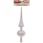 Верхушка на ёлку 23 см «Снежинка», Серебро/белый